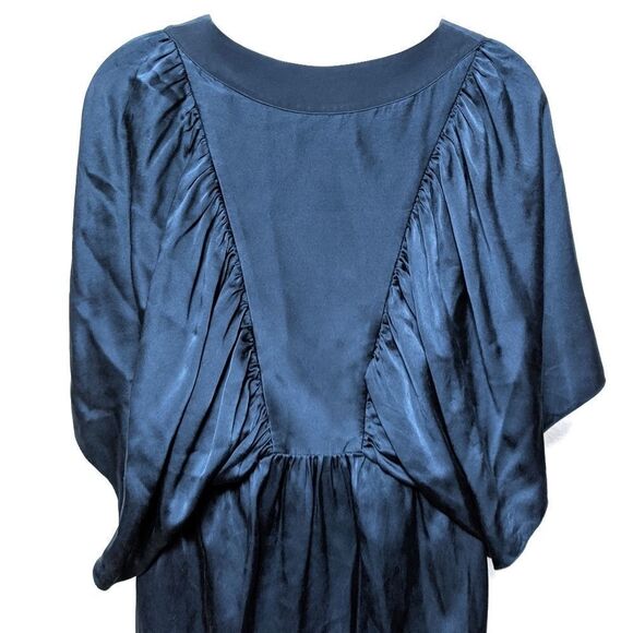 LAILA AZHAR 100% Silk Batwing Ruched Dress 6 - Picture 6 of 8